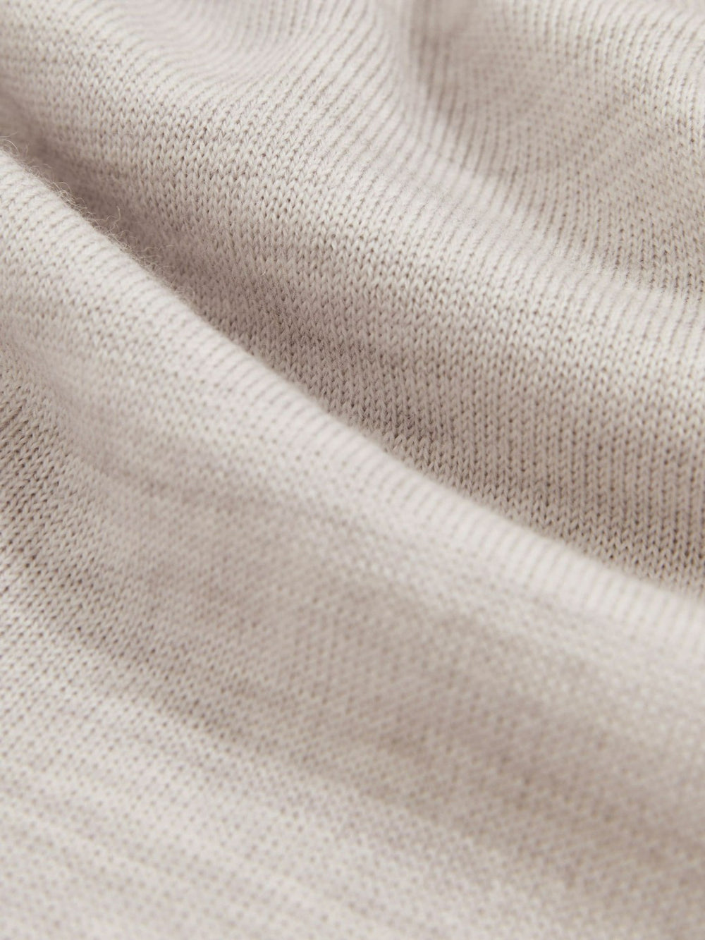 Reiss | Merino Wool Open-Collar Polo Shirt in Wicker Brown Melange