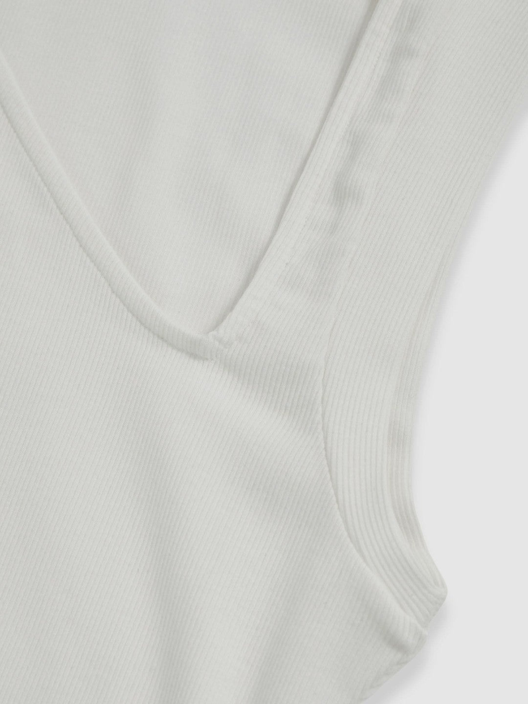Reiss | Stretch-Cotton Ribbed Asymmetric Vest in White
