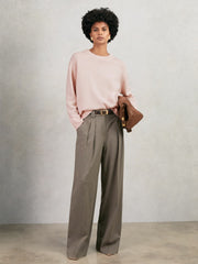 Reiss | Wool-Cashmere Crew-Neck Jumper in Pink