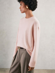 Reiss | Wool-Cashmere Crew-Neck Jumper in Pink