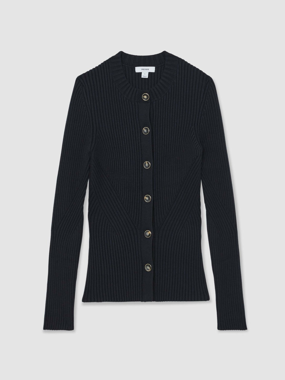 Reiss | Button Front Knit Cardigan in Navy