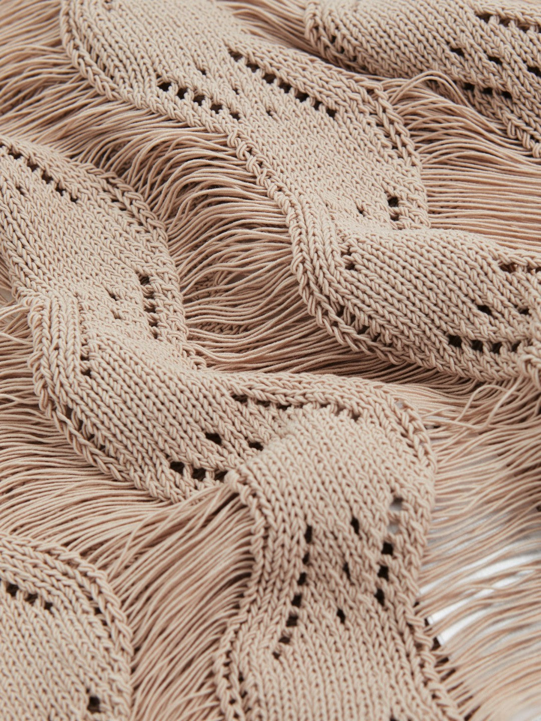 Reiss | Cotton Blend Ladder Knit Top in Taupe Neutral