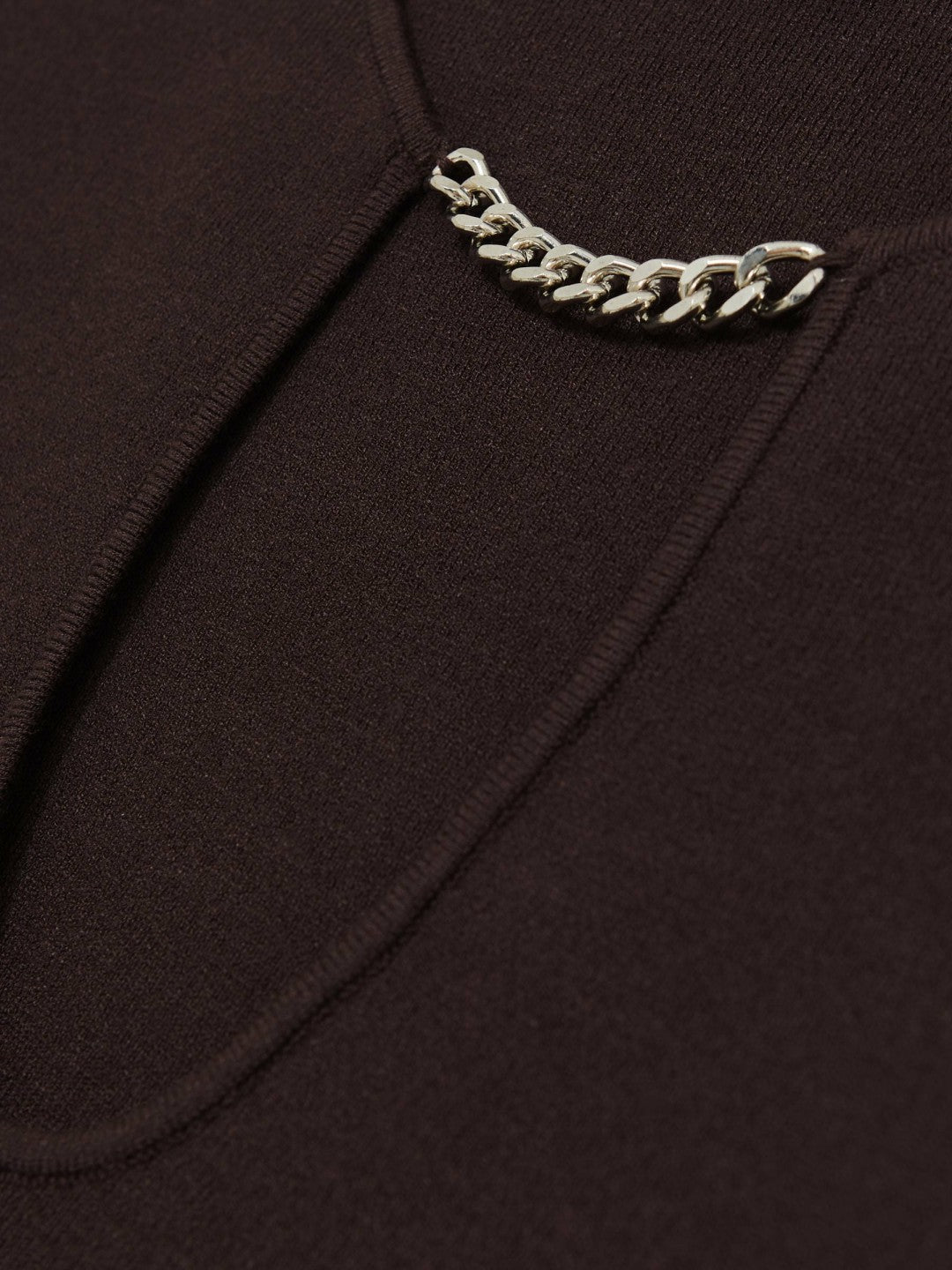 Reiss | Chain-Detail Keyhole Knit Top in Plum