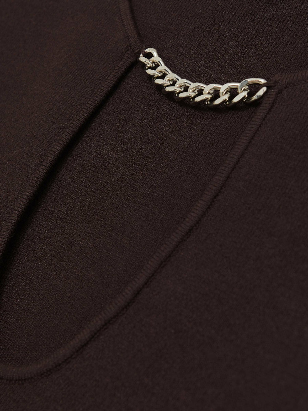 Reiss | Chain-Detail Keyhole Knit Top in Plum