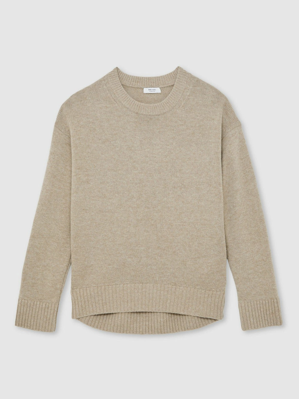 Reiss | Wool-Cashmere Crew-Neck Jumper in Stone