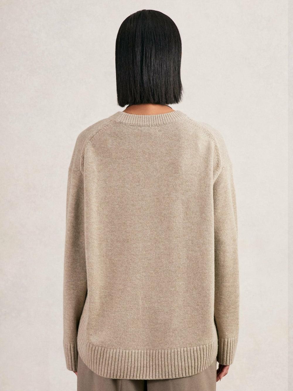 Reiss | Wool-Cashmere Crew-Neck Jumper in Stone