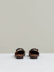 Reiss | Leather Slingback Ballerina Pumps in Chocolate