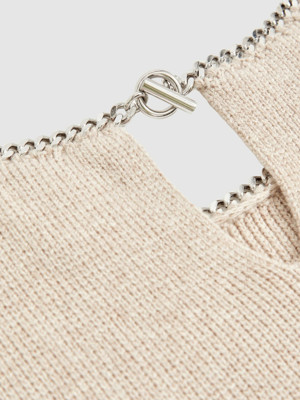 Reiss | Wool-Blend Necklace-Trim Knitted Vest in Neutral