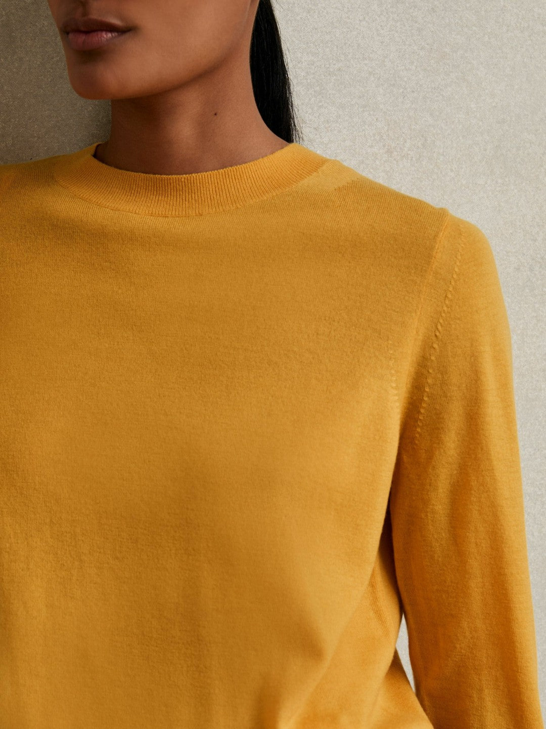 Reiss | Merino Wool Crew-Neck Jumper in Yellow