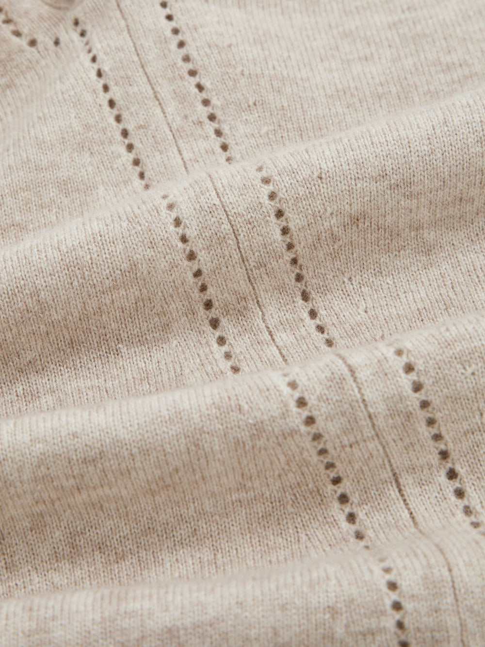 Reiss | Wool-Blend Open-Stitch Jumper with Cashmere in Oatmeal Neutral