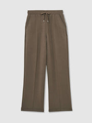 Reiss | Petite Modal-Blend Interlock Wide-Leg Joggers in Khaki Green