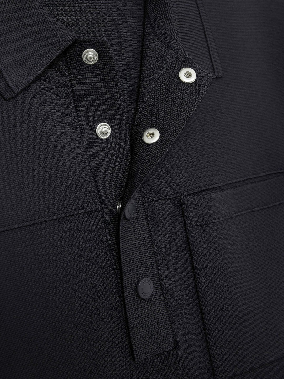 Reiss | Press-Stud Seam-Detail Polo Shirt in Navy