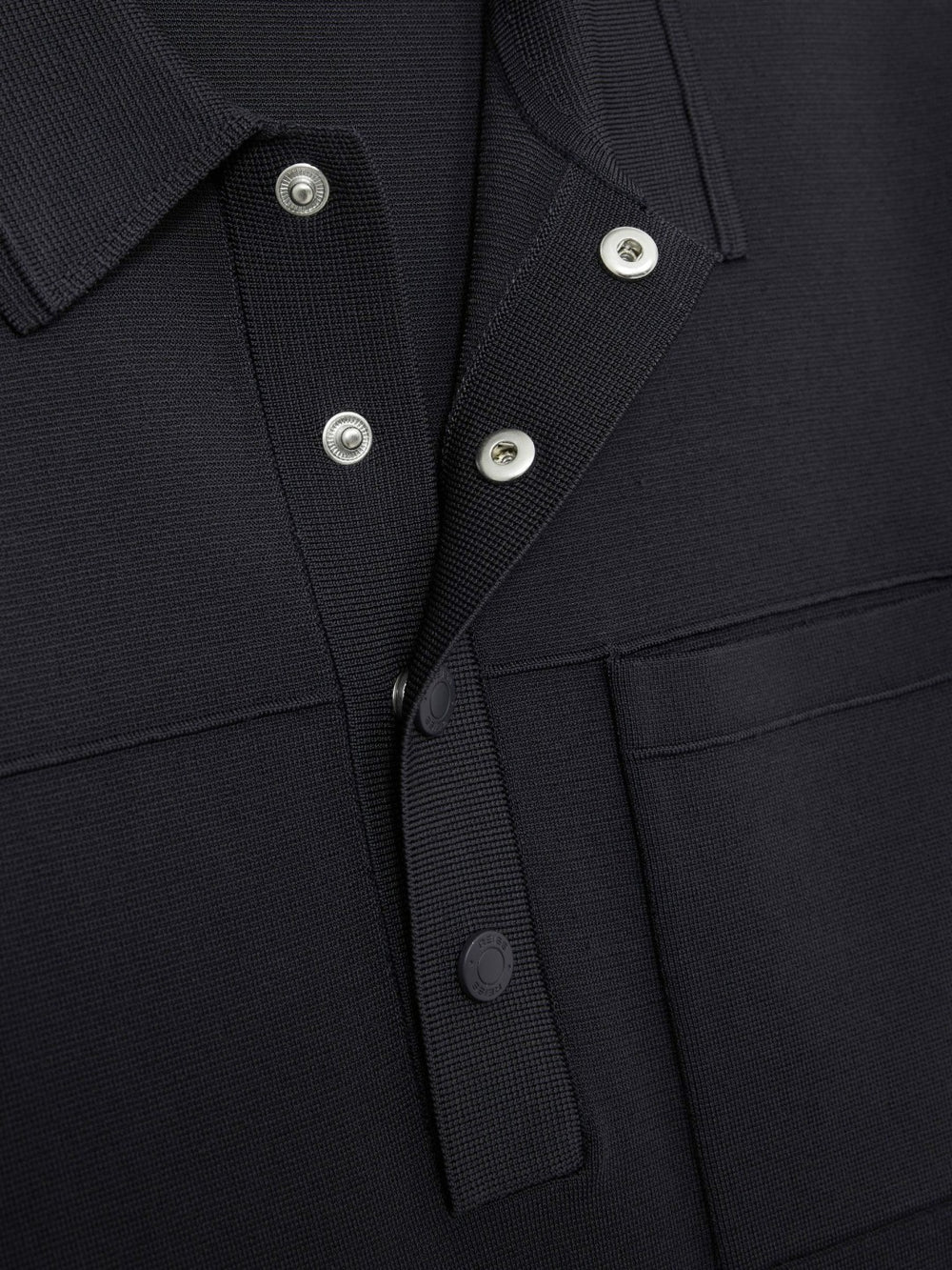 Reiss | Press-Stud Seam-Detail Polo Shirt in Navy