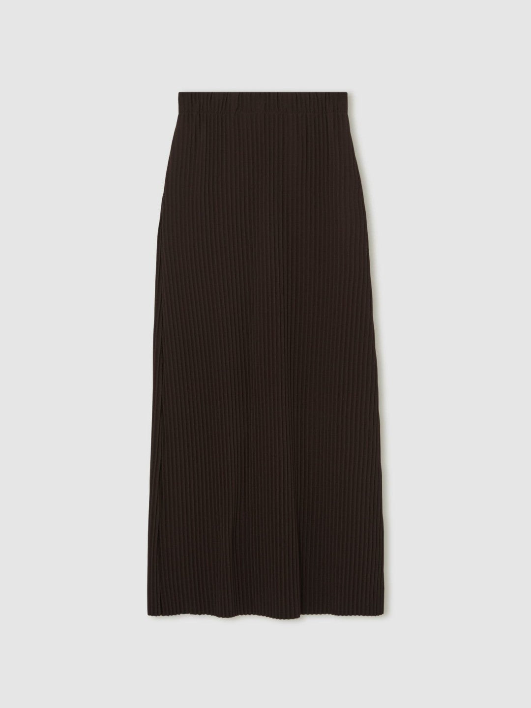 Reiss | Pleated Jersey Midi Skirt in Burgundy
