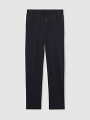 Reiss | Slim Fit Jersey Drawstring Suit Trousers in Navy