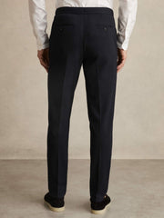 Reiss | Slim Fit Jersey Drawstring Suit Trousers in Navy