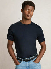 Reiss | Cotton Crew-Neck T-shirts 3 Pack in White/Navy/Airforce Blue
