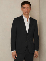 Reiss | Slim-Fit Single-Breasted Jersey Suit Blazer in Navy