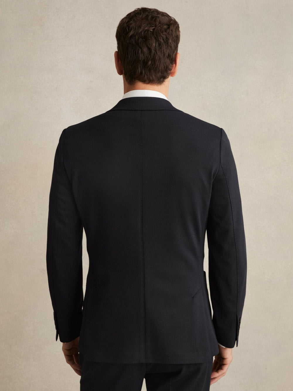 Reiss | Slim-Fit Single-Breasted Jersey Suit Blazer in Navy