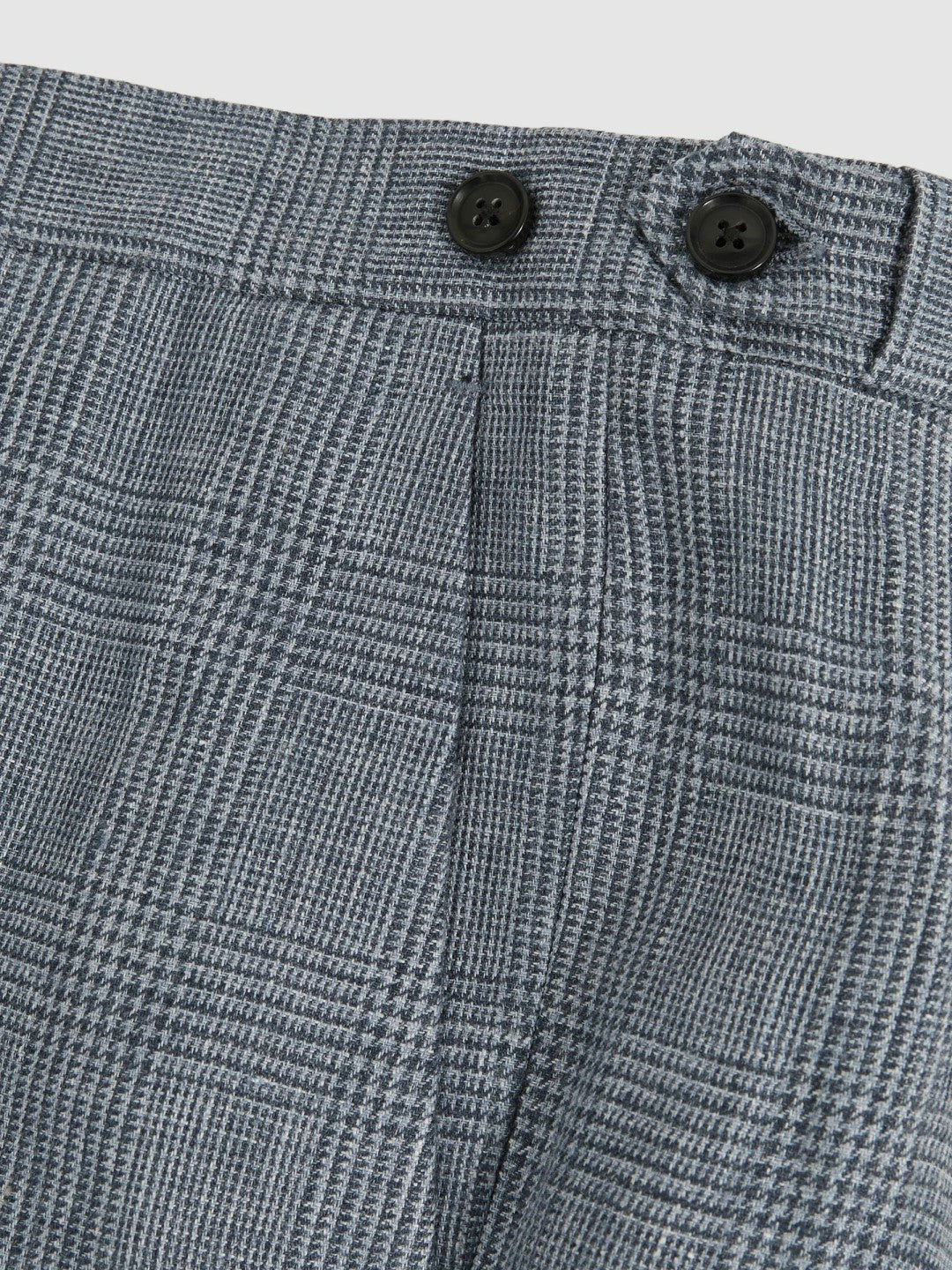 Reiss | Slim Fit Linen Check Suit Trousers in Soft Blue