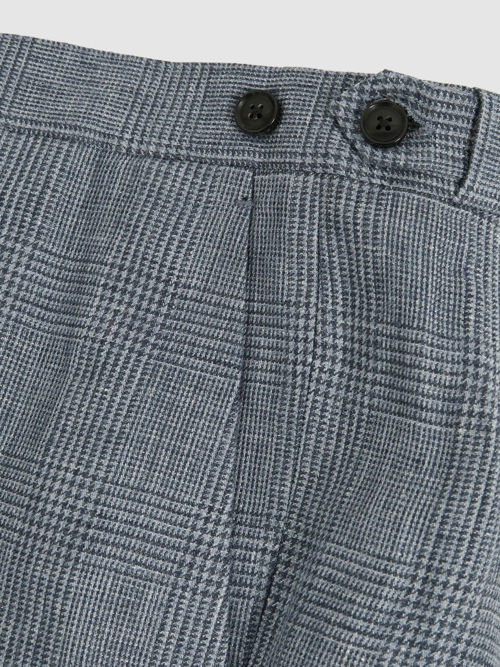 Reiss | Slim Fit Linen Check Suit Trousers in Soft Blue