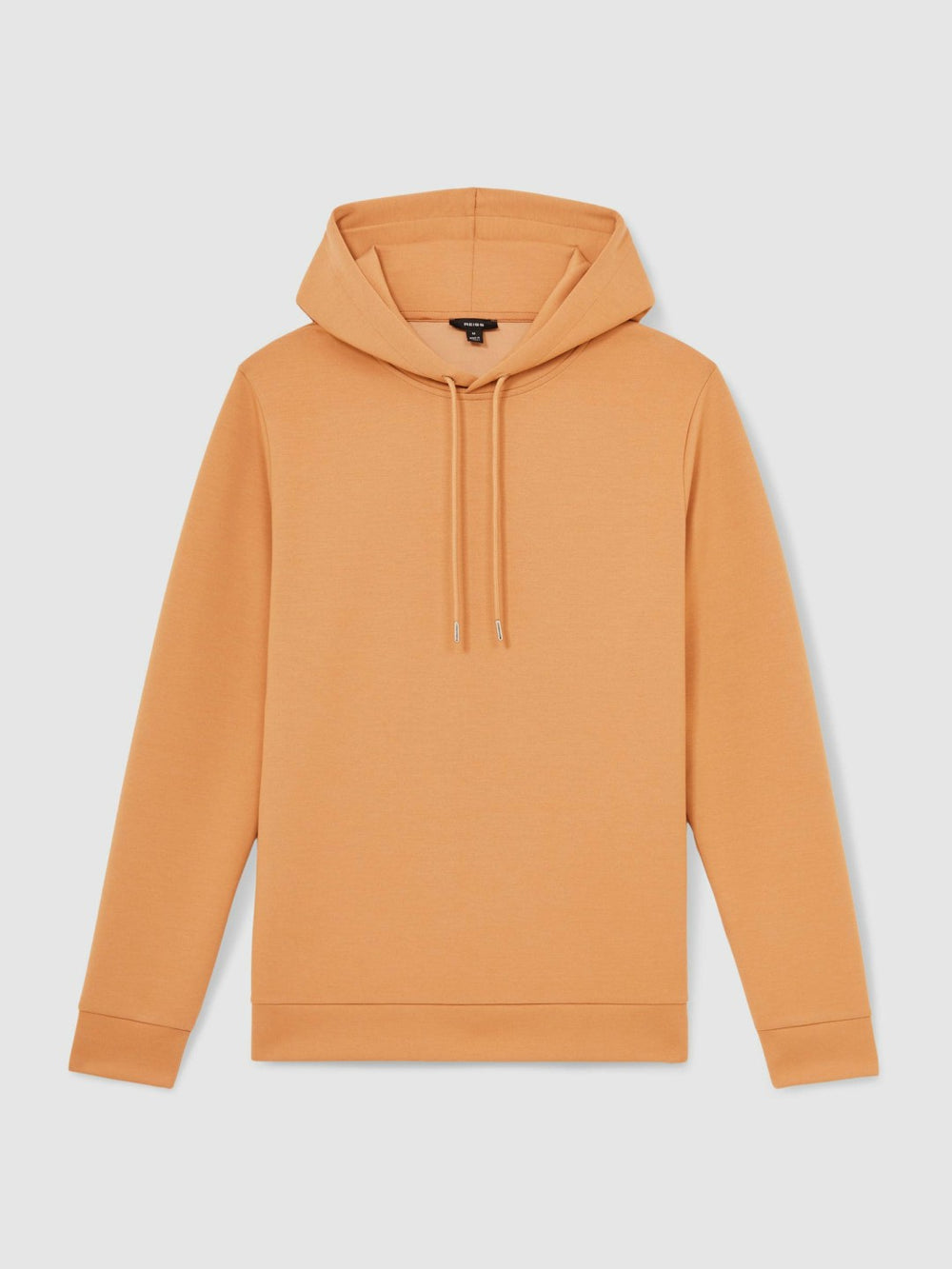 Reiss | Interlock Jersey Drawstring Hoodie in Light Camel Brown