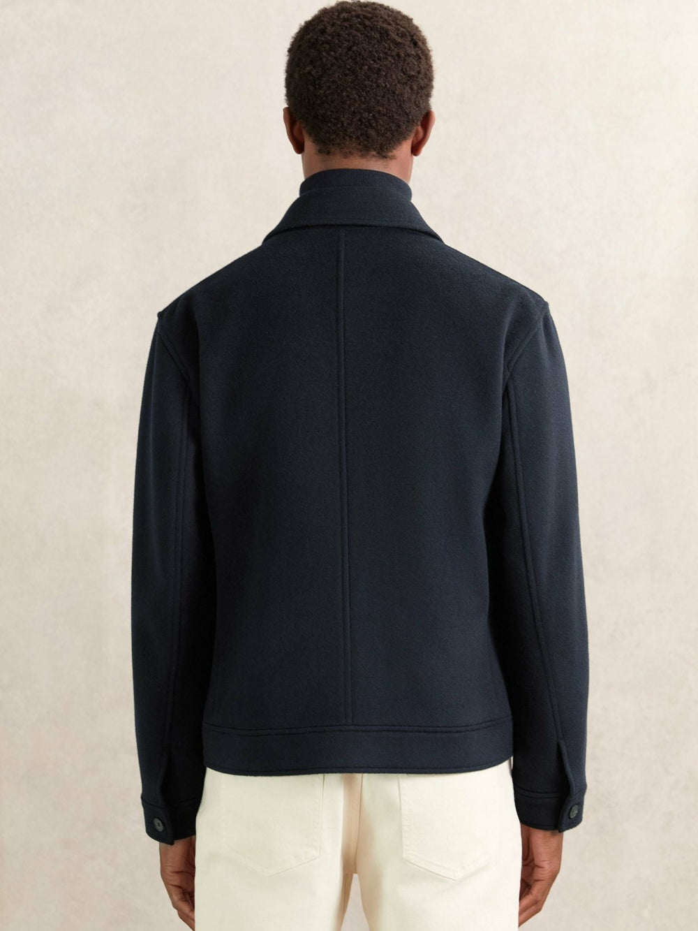 Reiss | Wool Blend Twin Pocket Zipped Jacket in Navy
