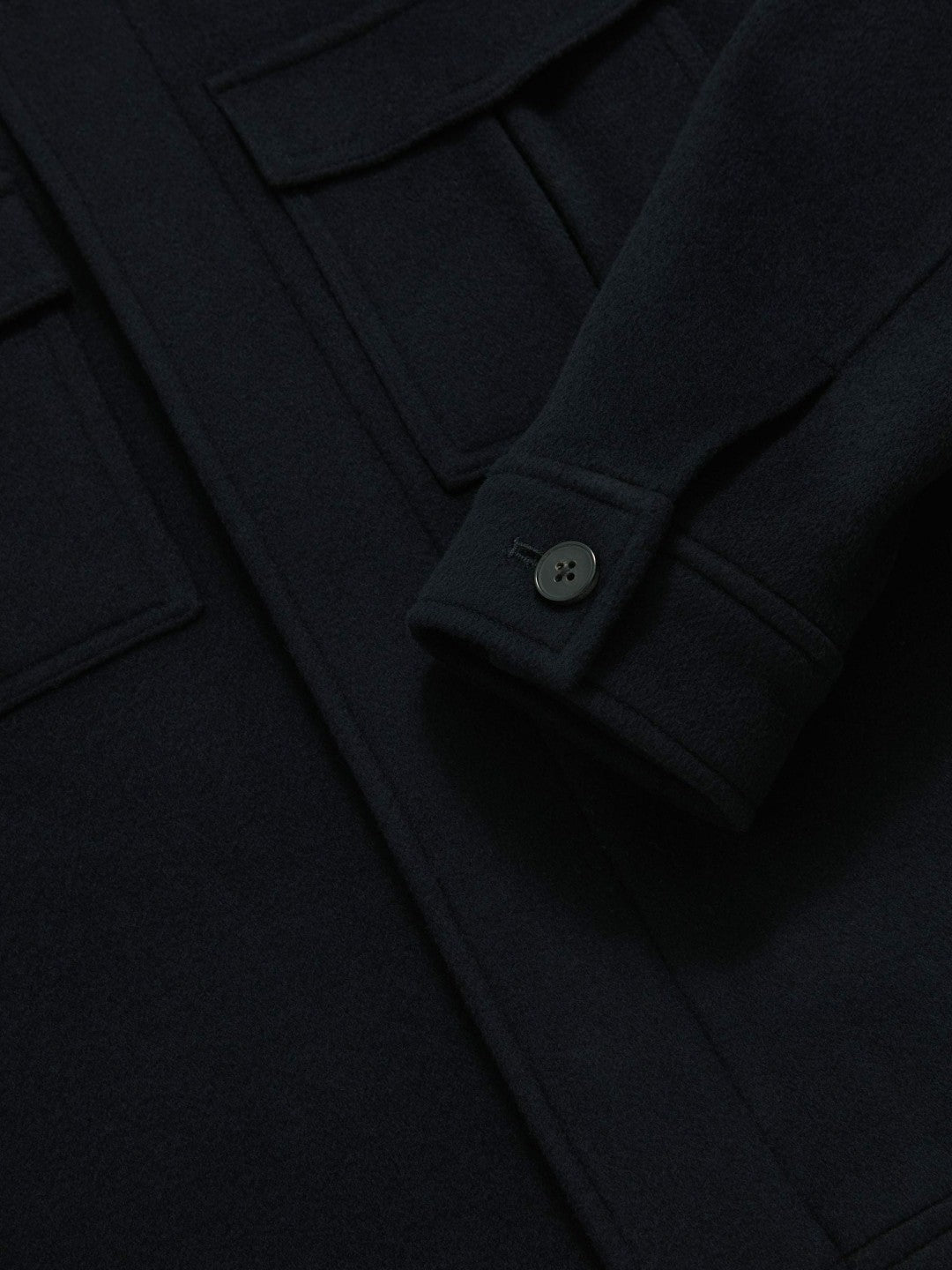 Reiss | Wool Blend Twin Pocket Zipped Jacket in Navy