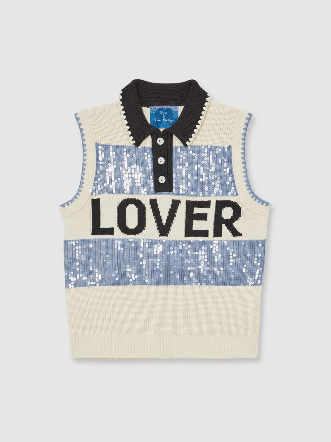 Reiss | | Tom Daley Stripe Polo Vest in Soft Blue