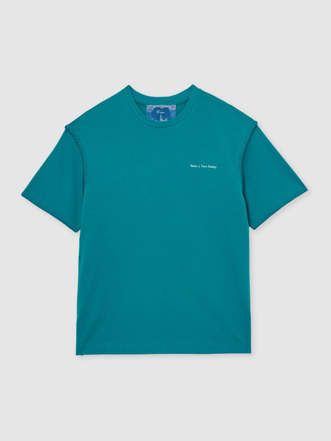 Reiss | | Tom Daley Graphic-Print T-Shirt in Teal Green