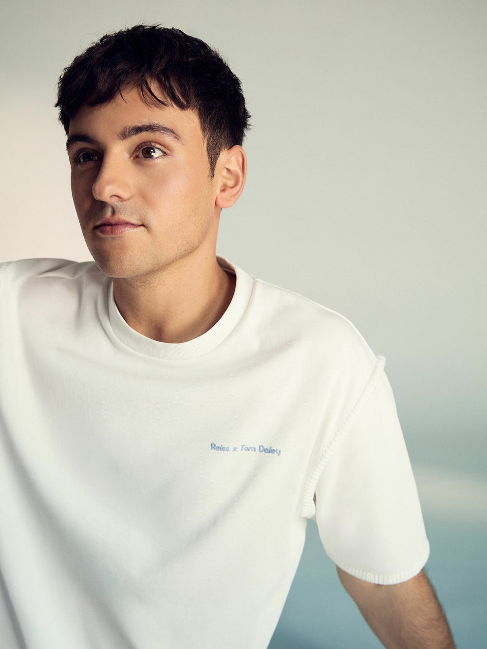 Reiss | | Tom Daley Graphic-Print T-Shirt in White