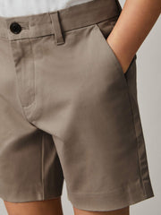 Reiss | 3-9 yrs Cotton Chino Shorts with Stretch in Stone