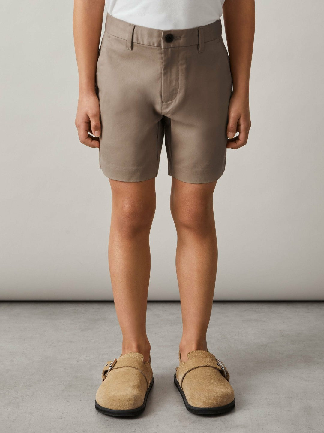 Reiss | 3-9 yrs Cotton Chino Shorts with Stretch in Stone