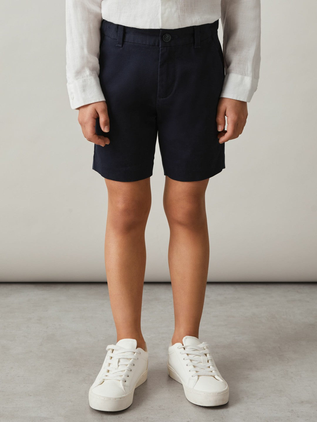 Reiss | 9-13 yrs Cotton Chino Shorts with Stretch in Navy