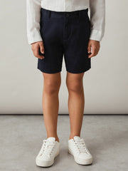 Reiss | 9-13 yrs Cotton Chino Shorts with Stretch in Navy