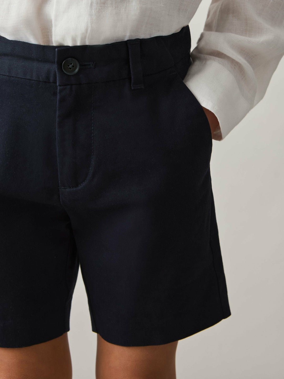 Reiss | 9-13 yrs Cotton Chino Shorts with Stretch in Navy