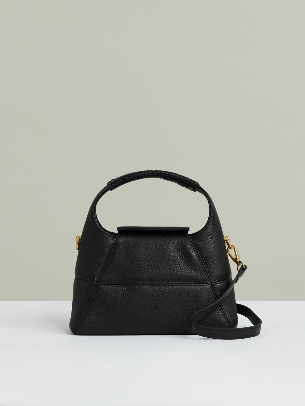 Reiss | Grained-Leather Shoulder Bag in Black