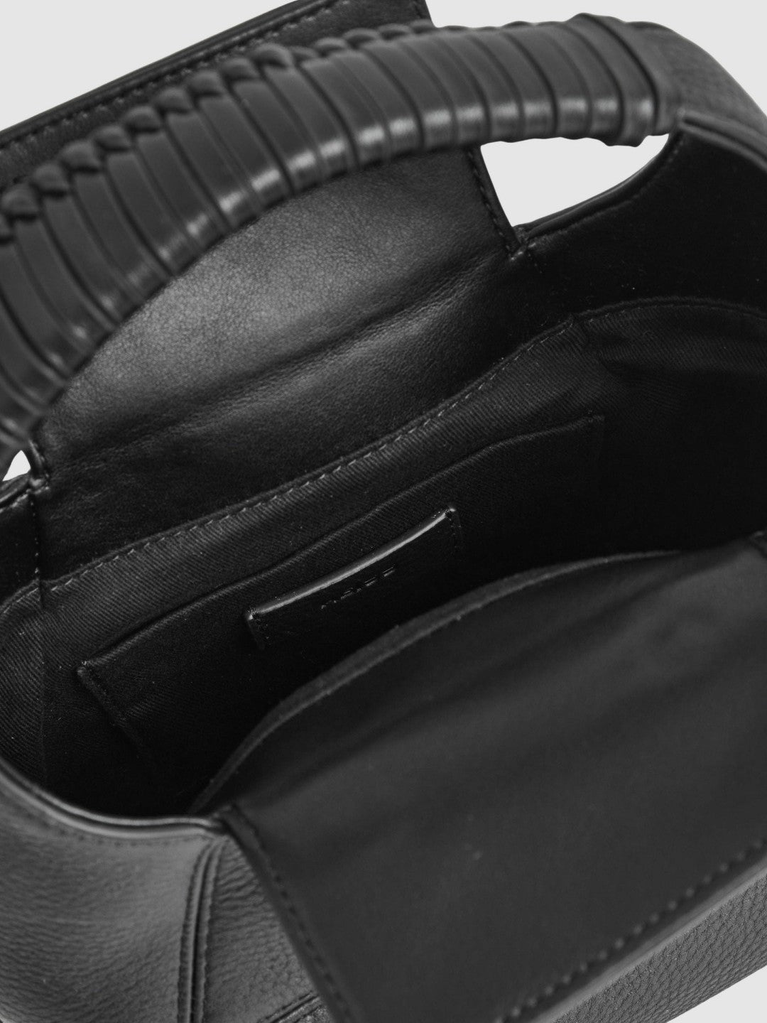 Reiss | Grained-Leather Shoulder Bag in Black