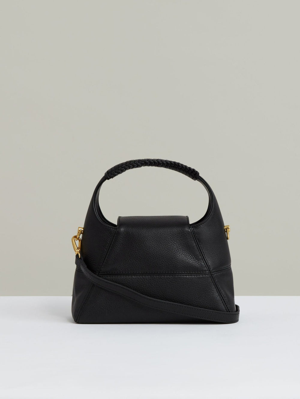 Reiss | Grained-Leather Shoulder Bag in Black