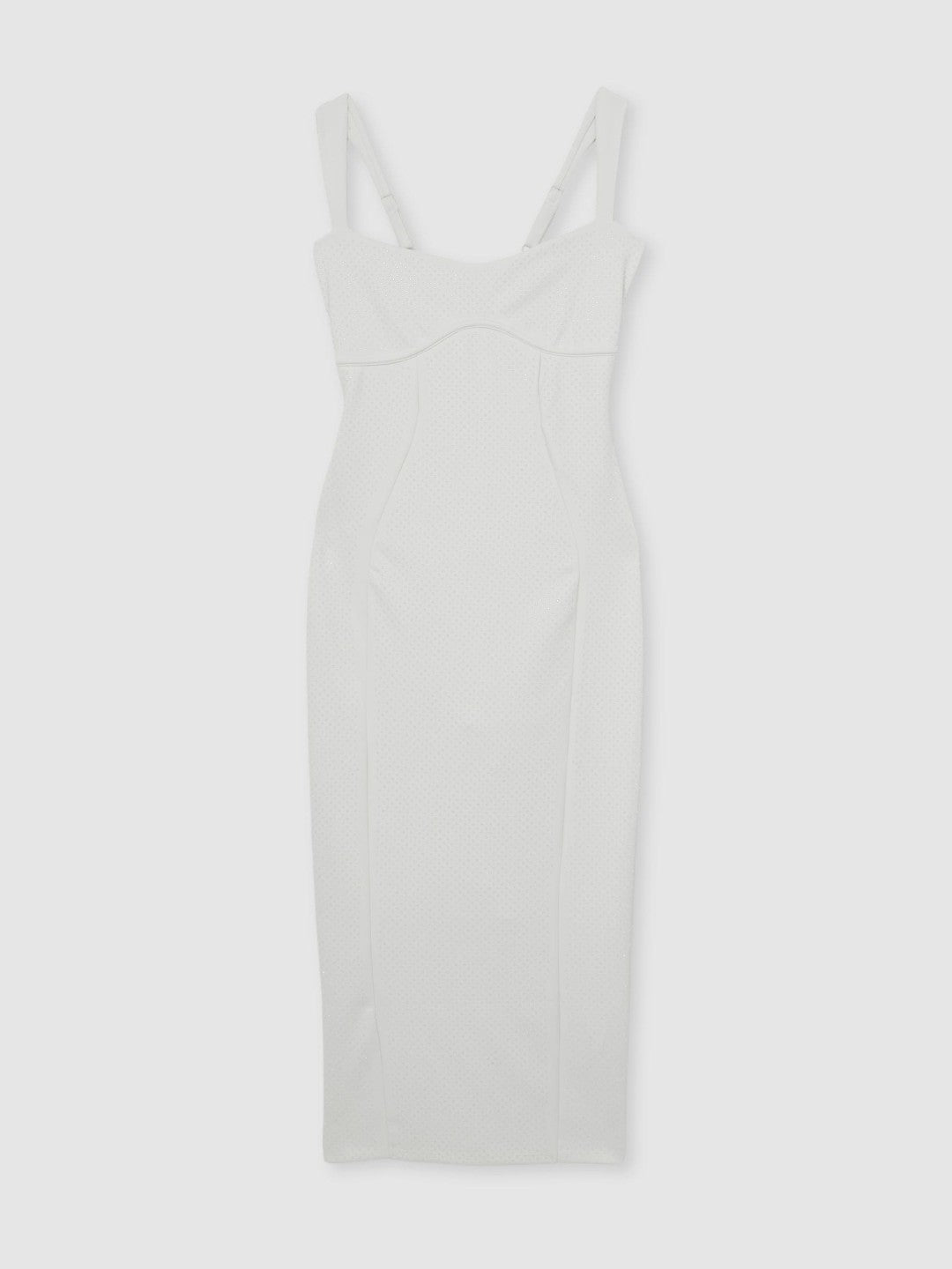 Reiss | Good American Scuba Crystal Midi Dress in White