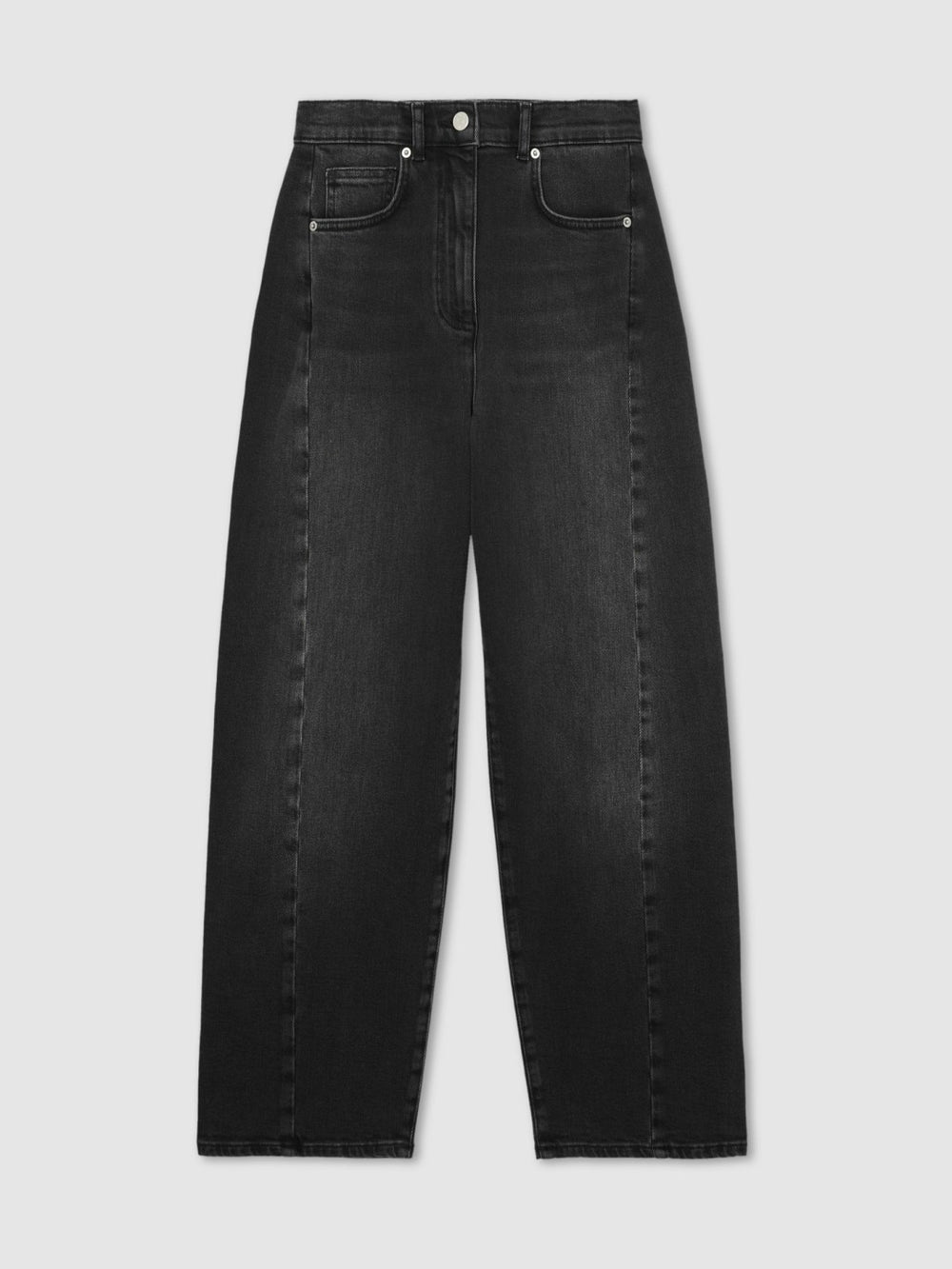 Reiss | Petite Barrel-Leg Seam Jeans in Washed Grey
