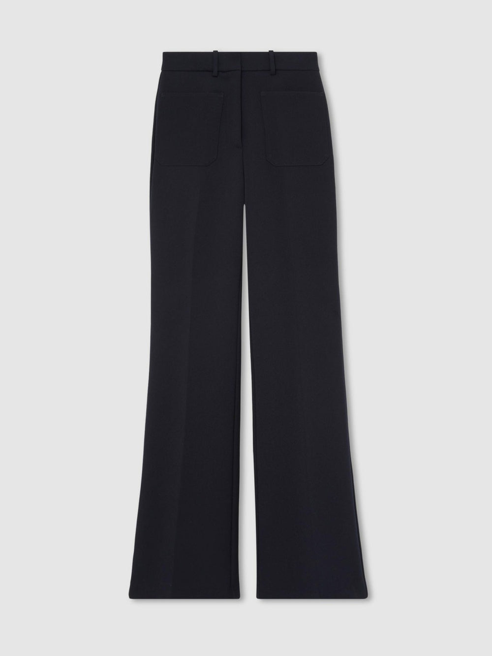 Reiss | Petite Twill Patch-Pocket Flared Trousers in Navy