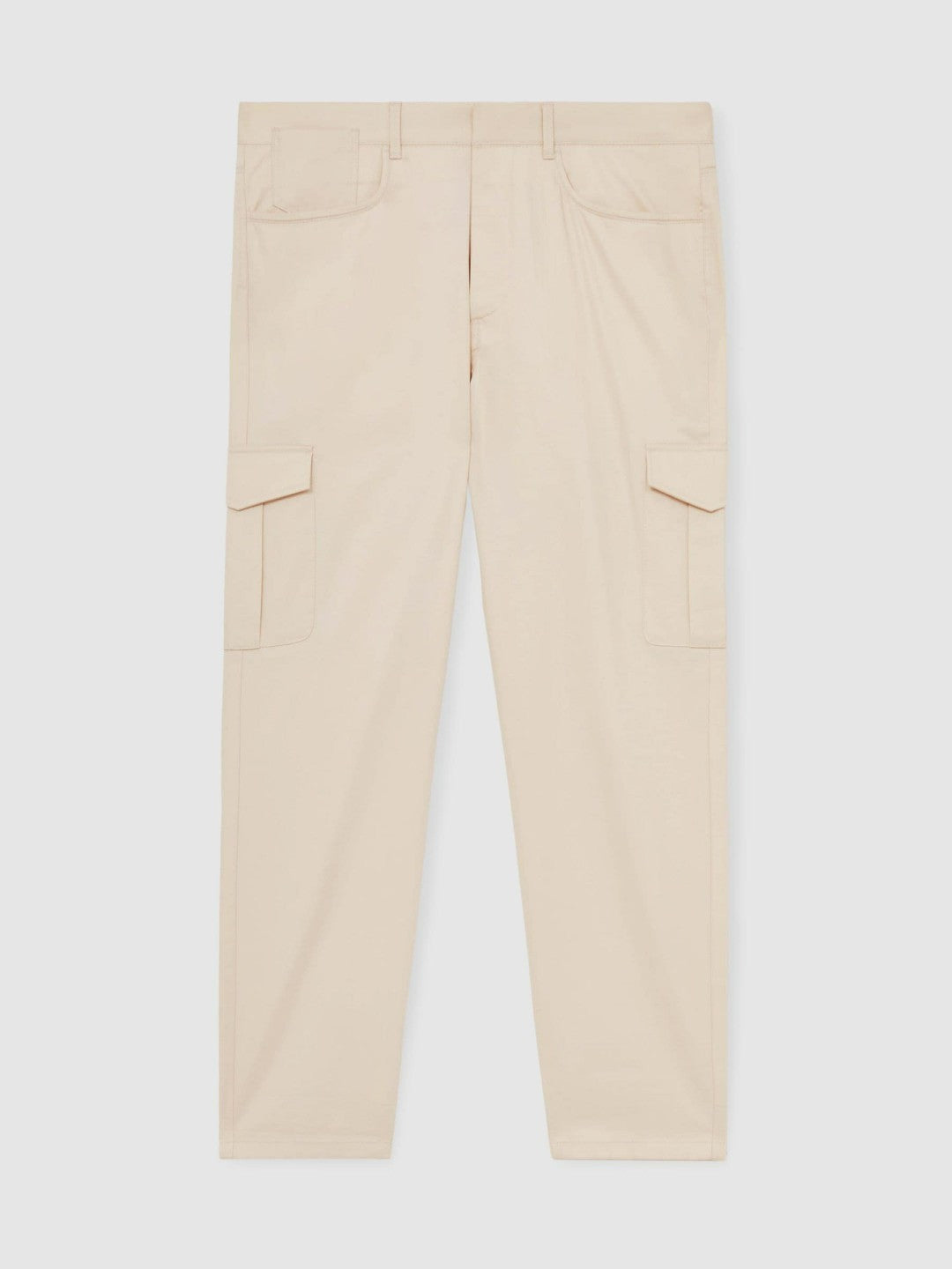 Reiss | Cotton-Lyocell Cargo Trousers in Light Stone