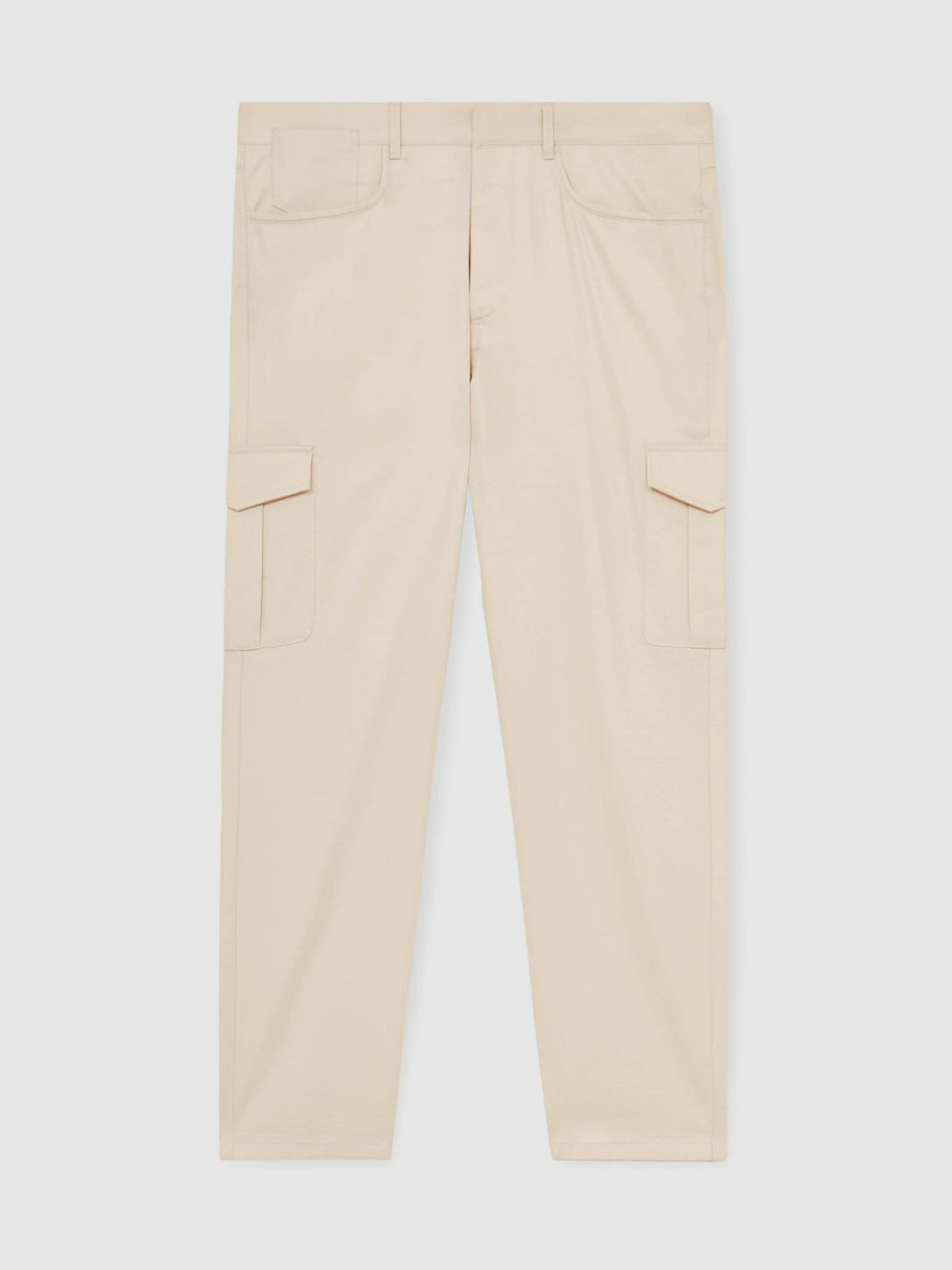 Reiss | Cotton-Lyocell Cargo Trousers in Light Stone
