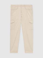 Reiss | Cotton-Lyocell Cargo Trousers in Light Stone