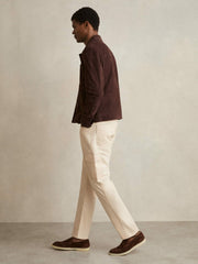 Reiss | Cotton-Lyocell Cargo Trousers in Light Stone