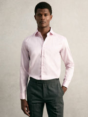 Reiss | Slim Fit Slim-Fit Cotton-Sateen Shirt in Pink