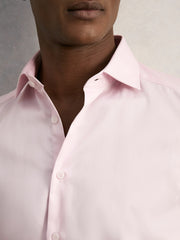 Reiss | Slim Fit Slim-Fit Cotton-Sateen Shirt in Pink