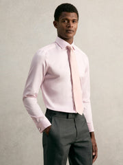 Reiss | Slim Fit Slim-Fit Cotton-Sateen Shirt in Pink