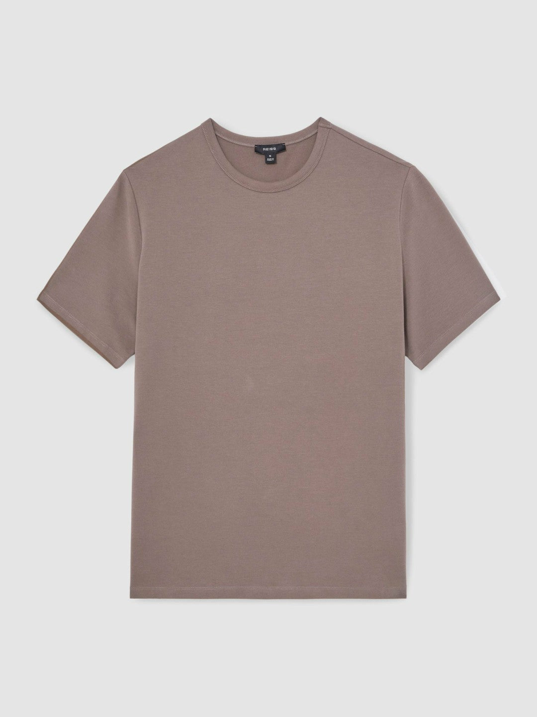 Reiss | Stretch-Cotton Crew-Neck T-Shirt in Taupe Brown